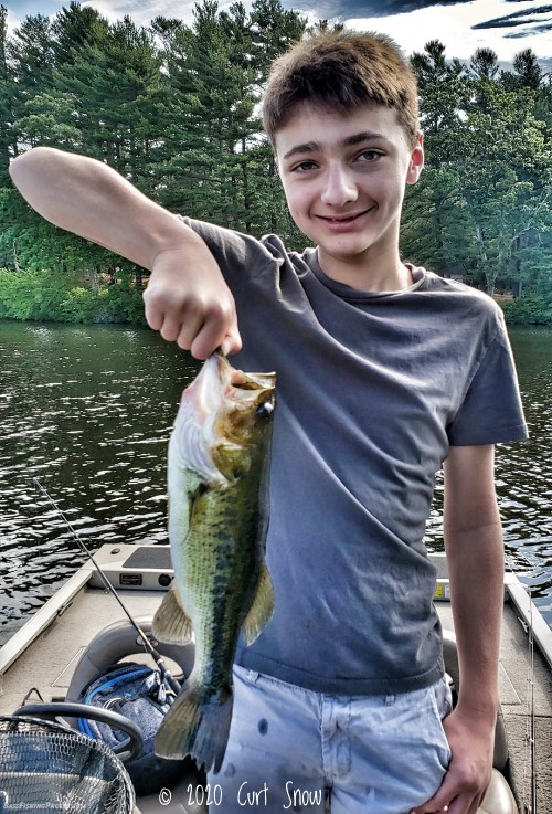 Leeland with his first 2020 bass.